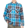 Clearance Sugar Cane Fiction Romance Twill Check LS Work Shirt - Blue