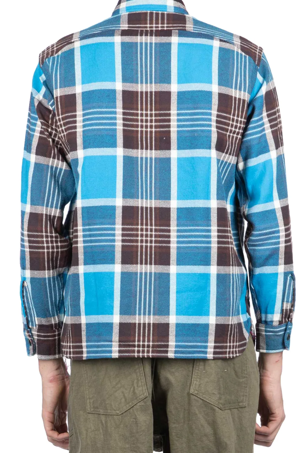 Clearance Sugar Cane Fiction Romance Twill Check LS Work Shirt - Blue