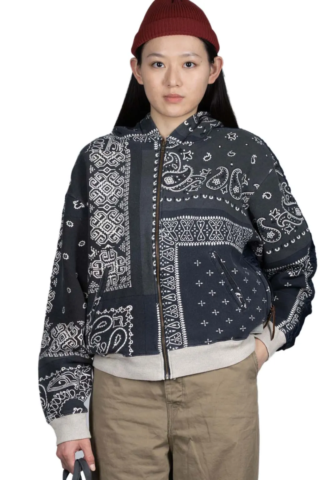 Outlet Kapital Fleece Knit BANDANA BIVOUAC Hooded Blouson