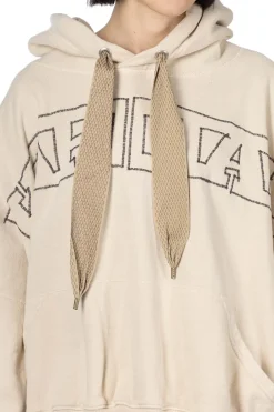 Outlet Kapital Fleece Knit DEVIL Hoodie ( Embroidery) - Natural