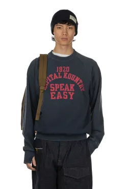 Discount Kapital Fleece Knit Raglan Crew SWT (SPEAKEASY College) - Navy