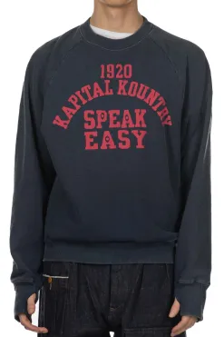 Discount Kapital Fleece Knit Raglan Crew SWT (SPEAKEASY College) - Navy