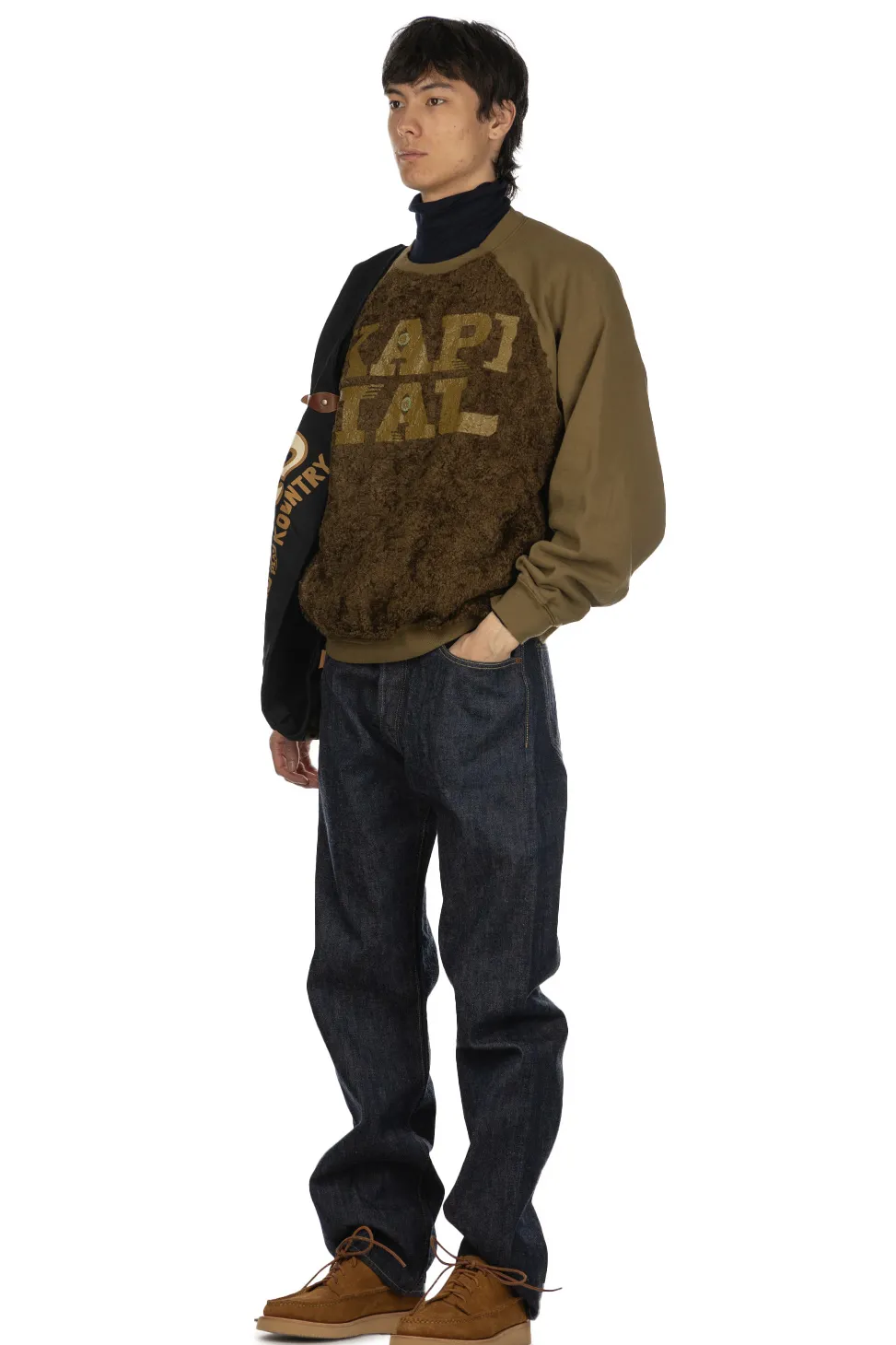 Clearance Kapital 30/-Fleece x Fur GRIZZLY SWT (SPEAKEASY ) - Khaki