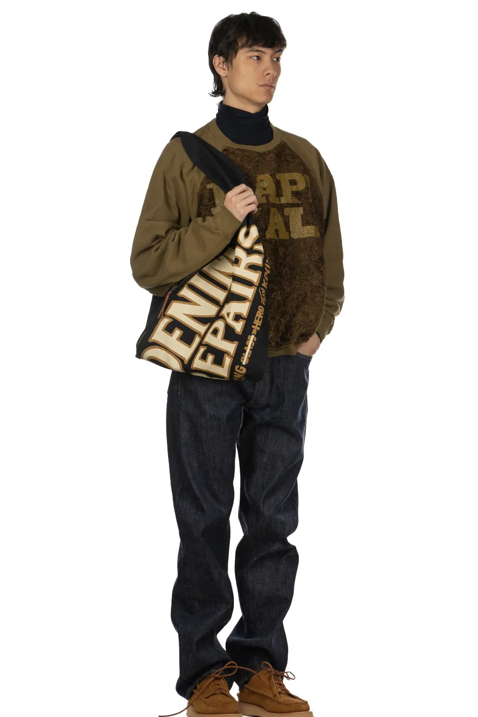 Clearance Kapital 30/-Fleece x Fur GRIZZLY SWT (SPEAKEASY ) - Khaki