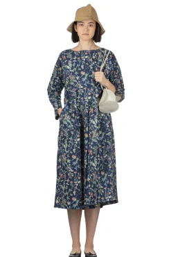 Fashion A+Koloni Flower Print Dress - Navy