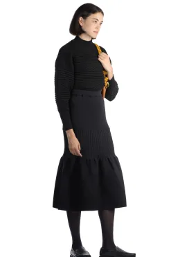 Sale CFCL Fluted Mermaid Skirt - Black