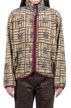 Clearance Kapital FOLK DOMINO Fleece ZIP Blouson - Beige