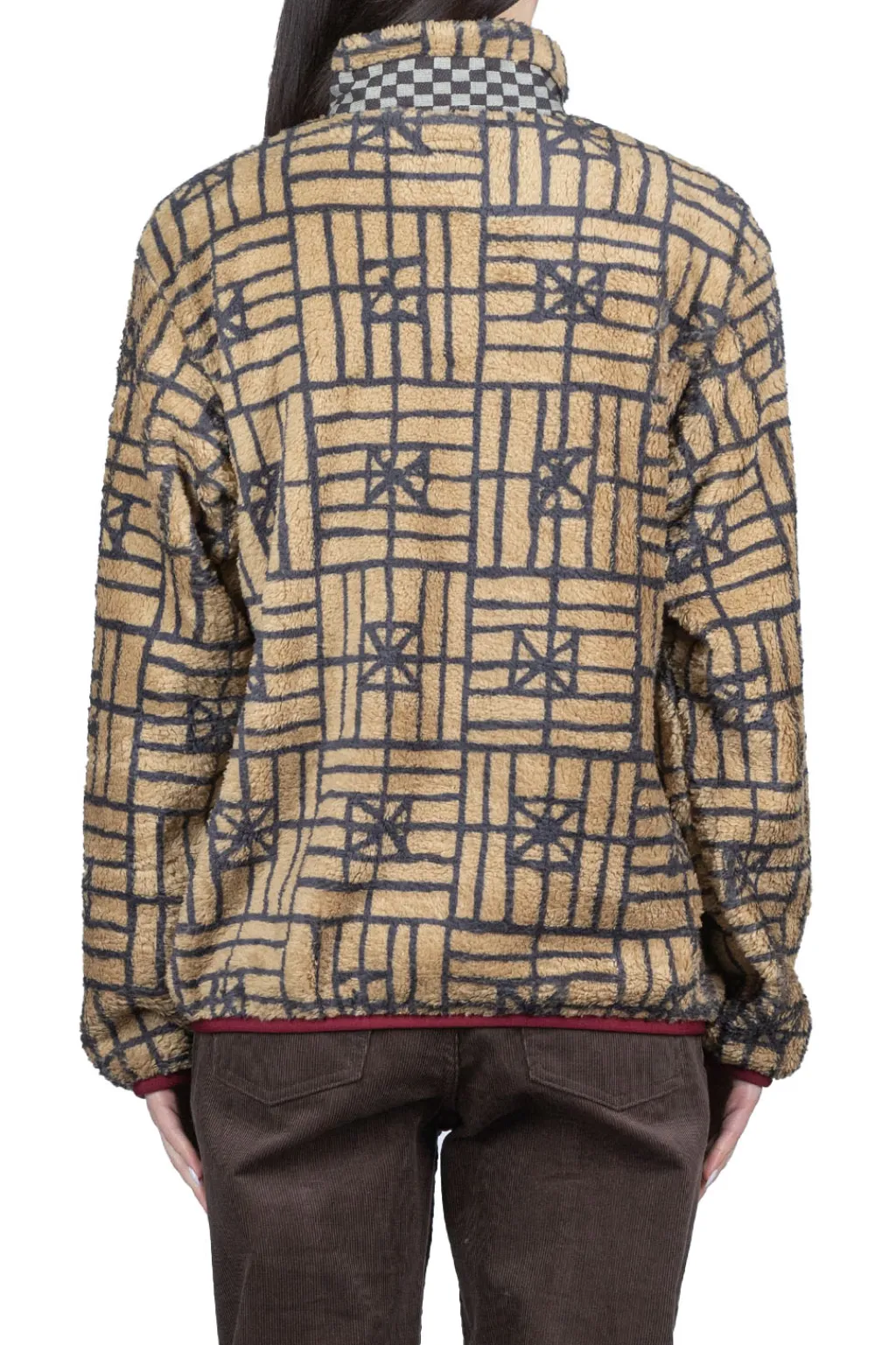 Clearance Kapital FOLK DOMINO Fleece ZIP Blouson - Beige