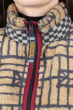 Clearance Kapital FOLK DOMINO Fleece ZIP Blouson - Beige