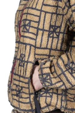 Clearance Kapital FOLK DOMINO Fleece ZIP Blouson - Beige