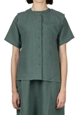 Online Nachukara French Linen 2 Way Vest - Green