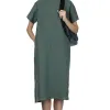 Hot Nachukara French Linen A-Line Dress - Green