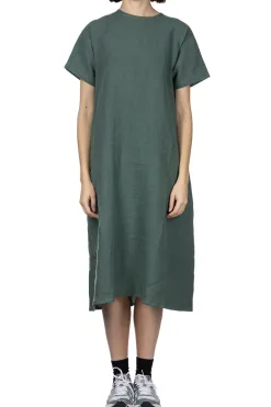 Hot Nachukara French Linen A-Line Dress - Green