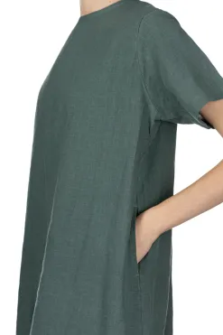 Hot Nachukara French Linen A-Line Dress - Green