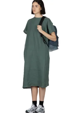 Hot Nachukara French Linen A-Line Dress - Green