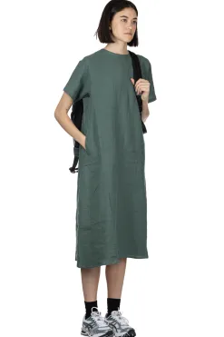 Hot Nachukara French Linen A-Line Dress - Green