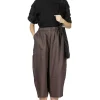 Clearance Nachukara French Linen Cocoon Pants - Charcoal