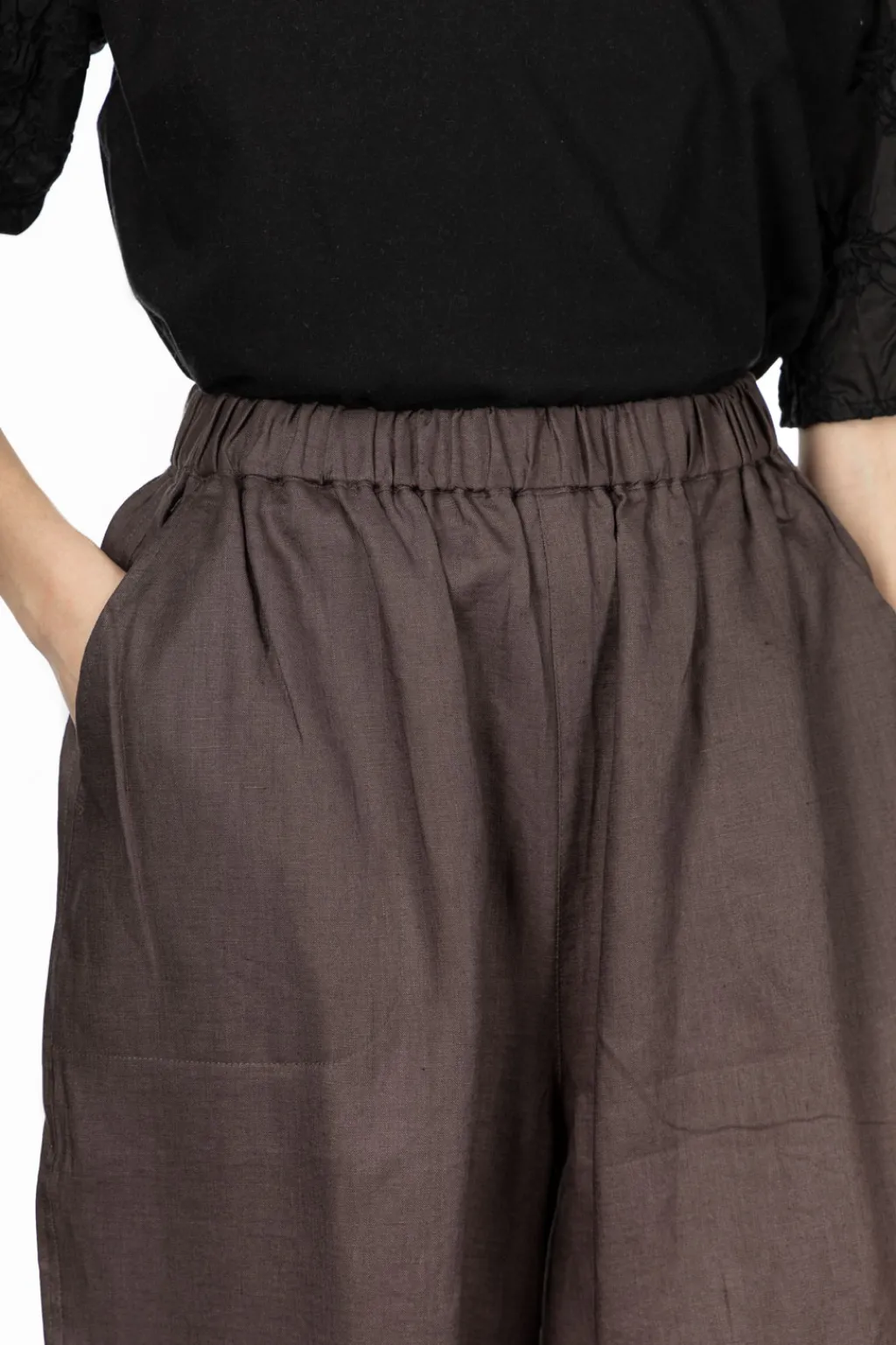 Clearance Nachukara French Linen Cocoon Pants - Charcoal