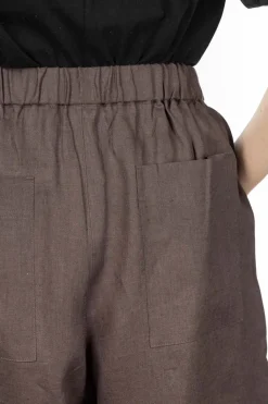 Clearance Nachukara French Linen Cocoon Pants - Charcoal
