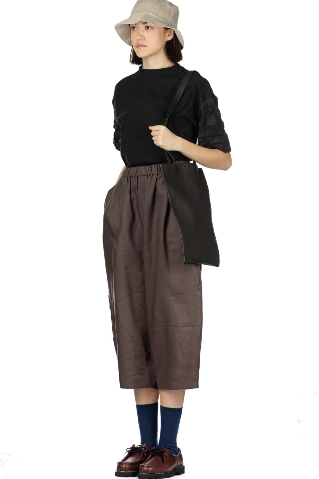 Clearance Nachukara French Linen Cocoon Pants - Charcoal