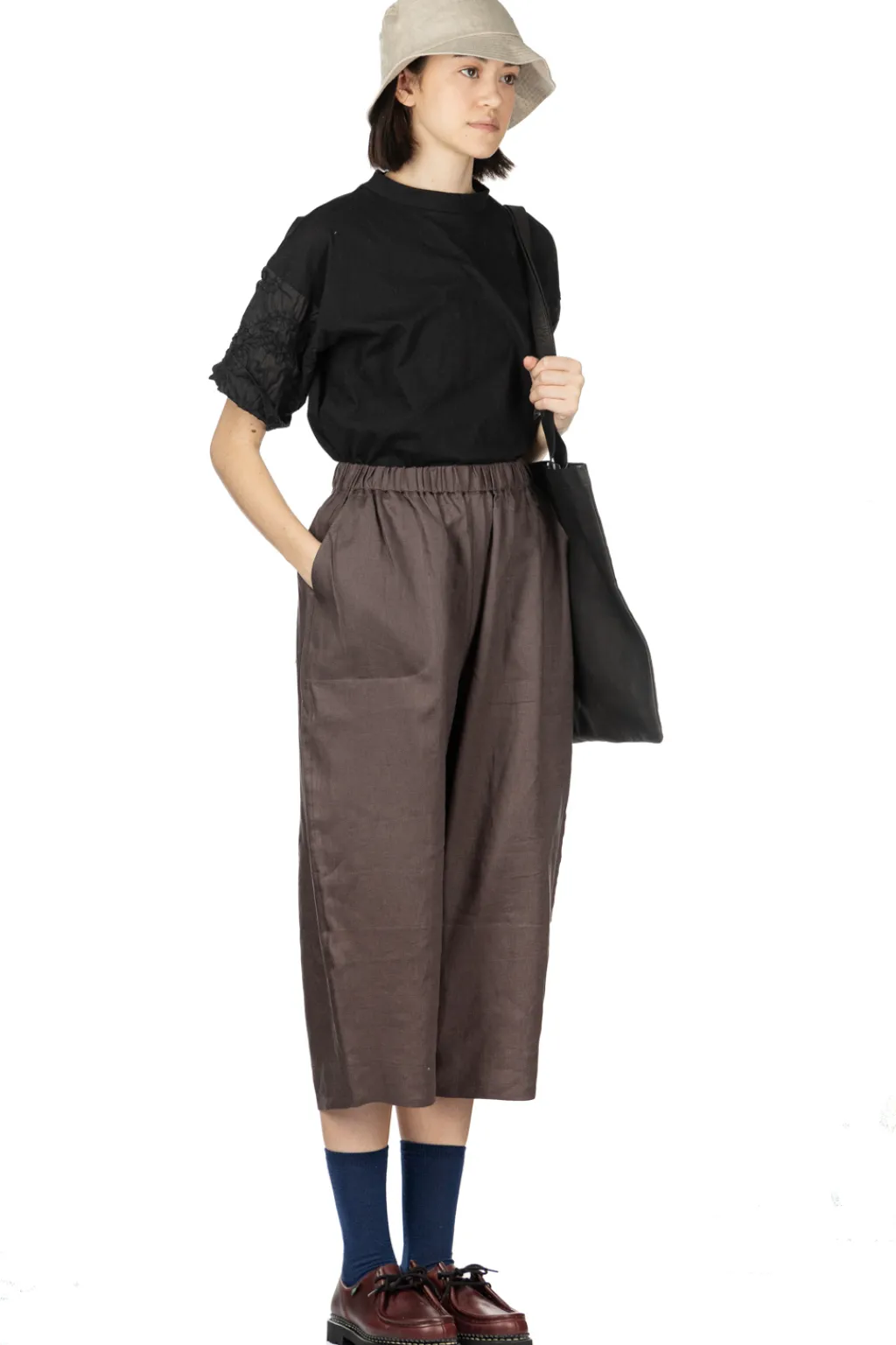 Clearance Nachukara French Linen Cocoon Pants - Charcoal