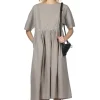Clearance NARU French Linen Dress - Charcoal
