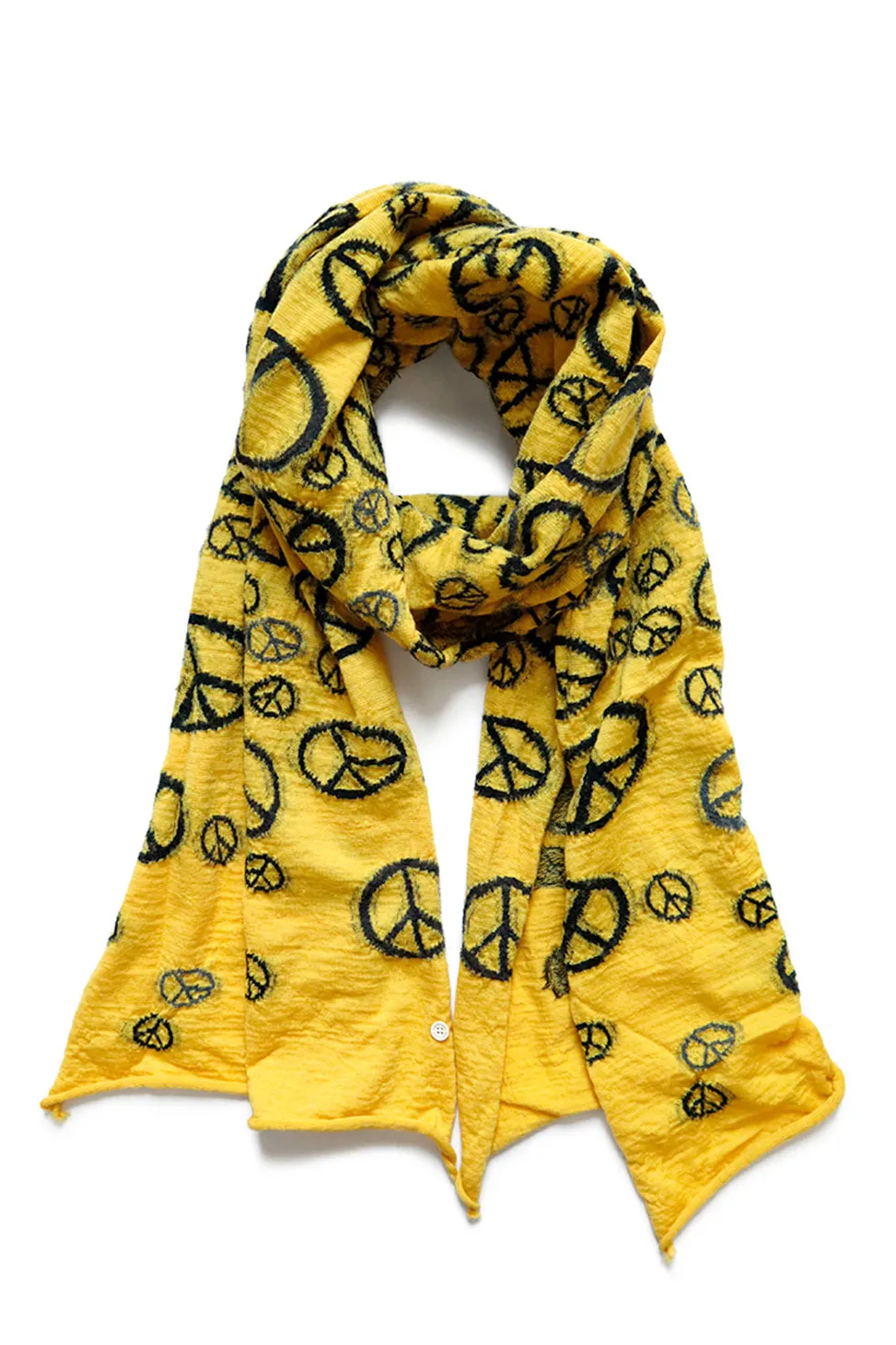 Discount Kapital Fulling Wool HAPPY Scarf PEACE - Yellow