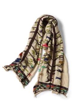 Hot Kapital Fulling Wool Scarf BIRD TREE - 2 Colors