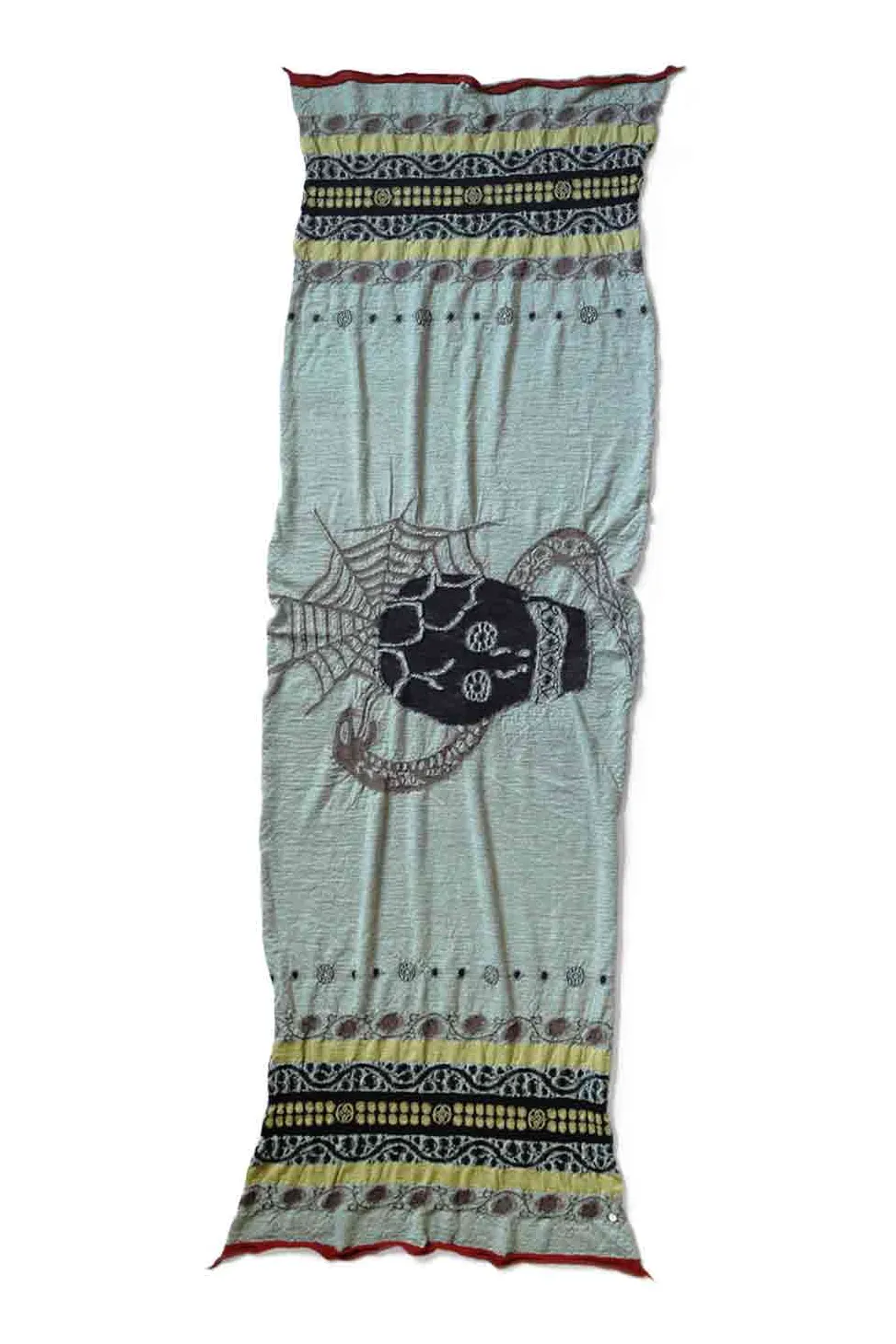 Discount Kapital Fulling Wool Scarf COPTIC SKULL - Green