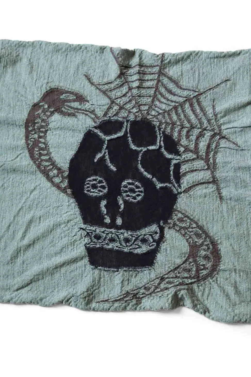 Discount Kapital Fulling Wool Scarf COPTIC SKULL - Green