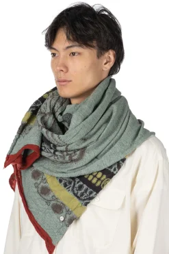 New Kapital Fulling Wool Scarf COPTIC SKULL - Green