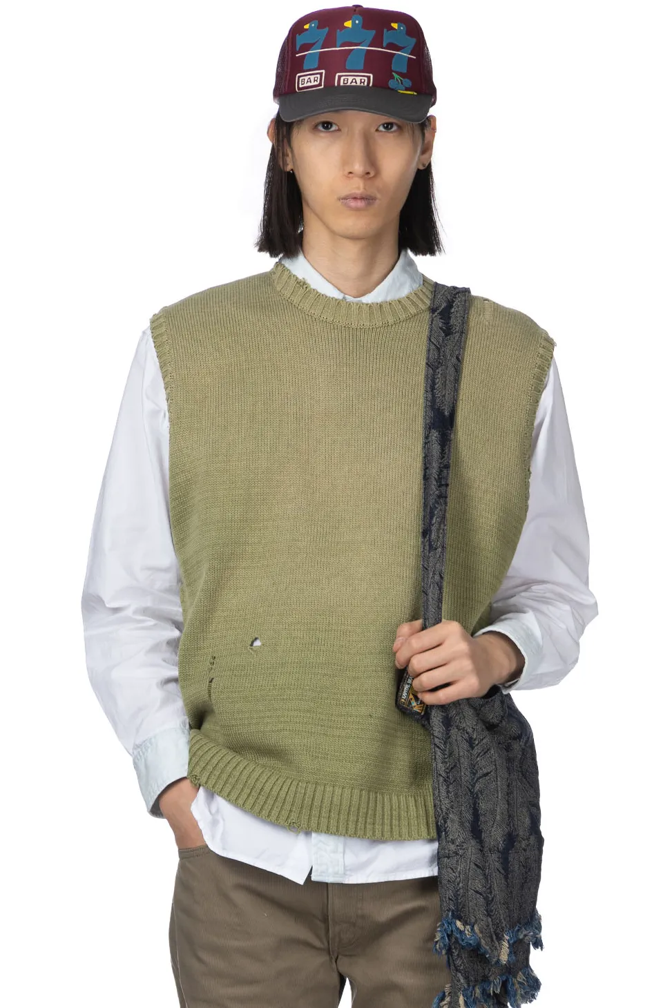 Best Kapital 5G Cotton Knit BONE Vest - Khaki