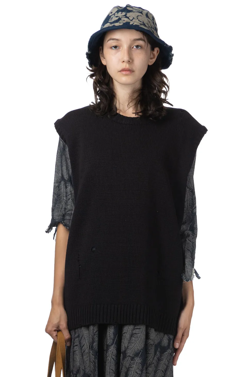 Online Kapital 5G Cotton Knit BONE Vest - Black