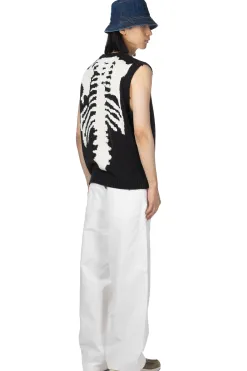Clearance Kapital 5G Cotton Knit BONE Vest - Black