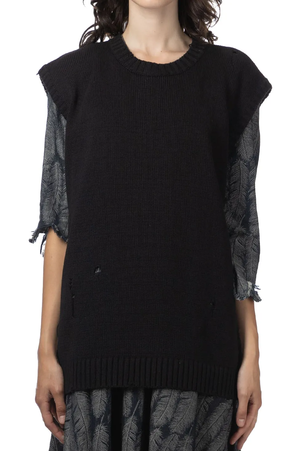 Online Kapital 5G Cotton Knit BONE Vest - Black