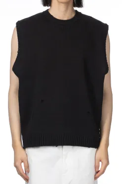 Clearance Kapital 5G Cotton Knit BONE Vest - Black
