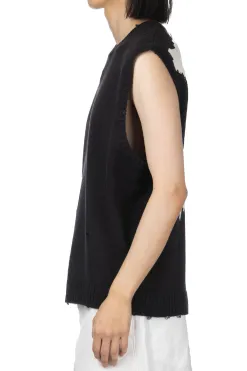 Clearance Kapital 5G Cotton Knit BONE Vest - Black