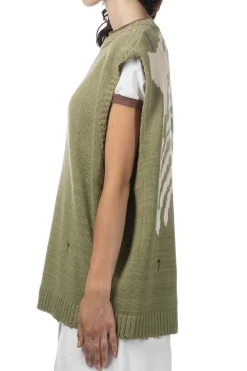 Clearance Kapital 5G Cotton Knit BONE Vest - Khaki
