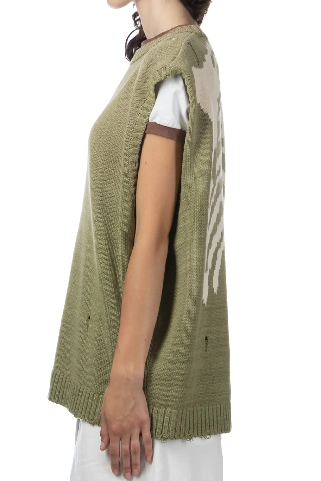 Clearance Kapital 5G Cotton Knit BONE Vest - Khaki