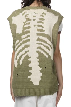 Clearance Kapital 5G Cotton Knit BONE Vest - Khaki