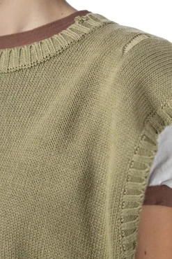 Clearance Kapital 5G Cotton Knit BONE Vest - Khaki
