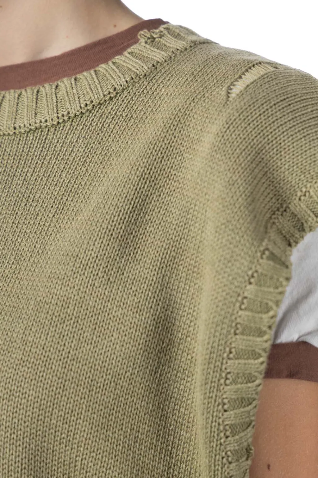 Clearance Kapital 5G Cotton Knit BONE Vest - Khaki