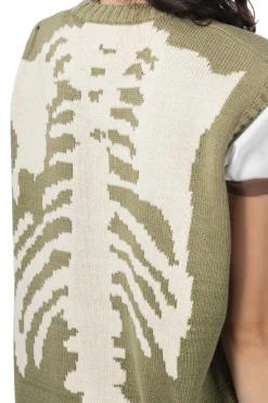 Clearance Kapital 5G Cotton Knit BONE Vest - Khaki