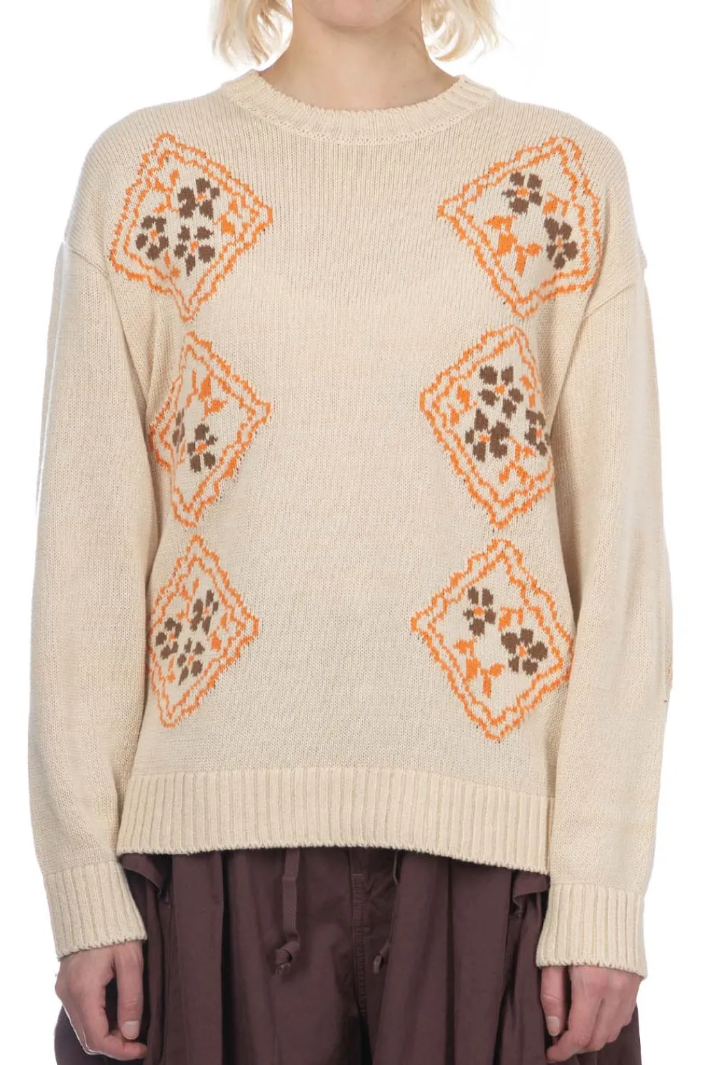 Fashion Kapital 5G Cotton Knit KOOKIE Crew Sweater - Natural