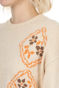 Fashion Kapital 5G Cotton Knit KOOKIE Crew Sweater - Natural