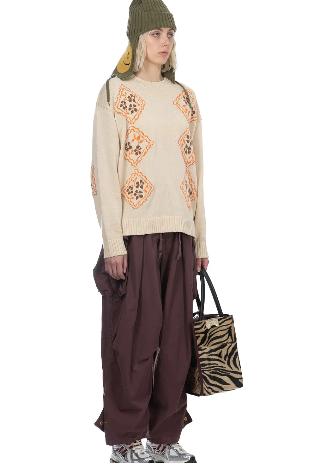 Fashion Kapital 5G Cotton Knit KOOKIE Crew Sweater - Natural