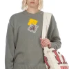 Best Kapital 5G Cotton Knit PECKISH RAINBOWY Crew Sweater - Grey