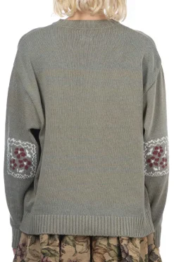 Best Kapital 5G Cotton Knit PECKISH RAINBOWY Crew Sweater - Grey
