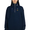Hot Kapital 8G Cotton Wool NICKLE 4 Half ZIP Sweater - Navy