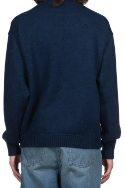 Best Kapital 8G Cotton Wool NICKLE 4 Half ZIP Sweater - Navy